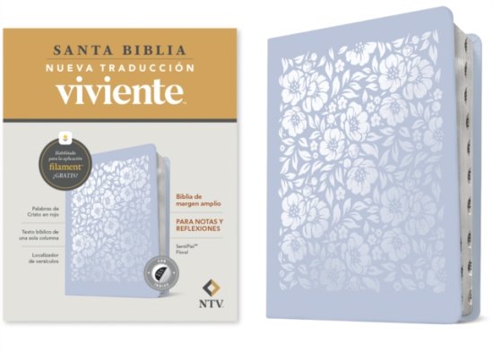 Cover for Biblia de margen amplio NTV con Filament (SentiPiel, Floral, Indice, Letra Roja) (Leather Book) (2026)