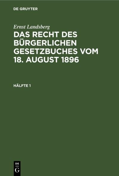 Cover for Ernst Landsberg (N/A) (1904)