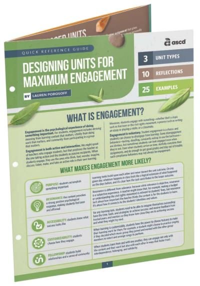 Cover for Lauren Porosoff · Designing Units for Maximum Engagement (Quick Reference Guide) (Book) (2023)