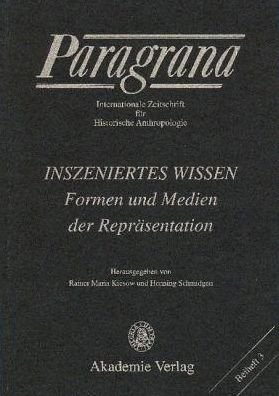 Cover for Rainer Maria Kiesow · Paragrana,Beihefte.3 Inszeniert.Wissen (Book) (2006)