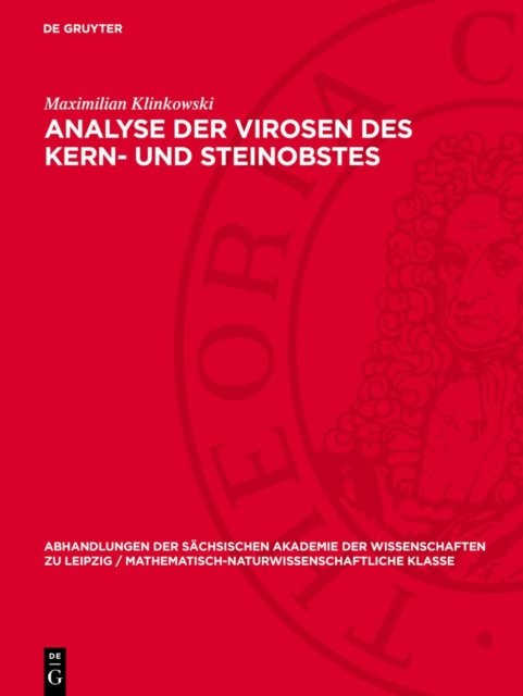 Cover for Maximilian Klinkowski · Analyse der Virosen des Kern- und Steinobstes (Hardcover Book) (1963)