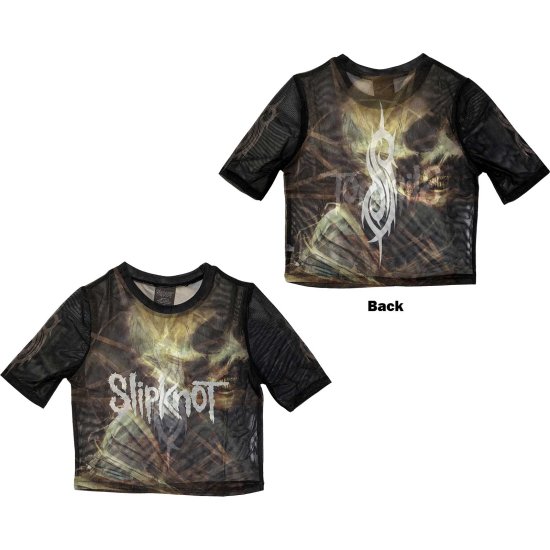 Cover for Slipknot · Slipknot Ladies Crop Top: The End, So Far Profile (Black) (Back Print &amp; Mesh) (Tanktop) [size M] (2023)