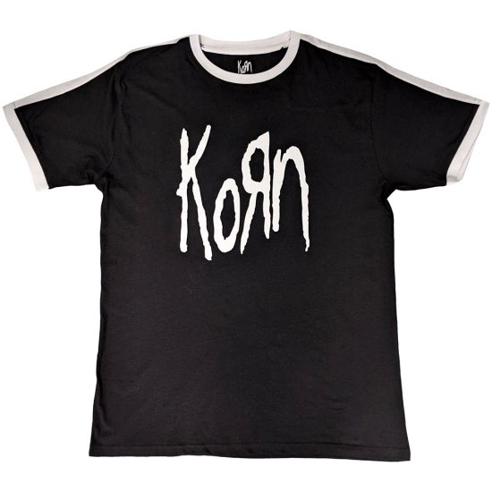 Cover for Korn · Korn Unisex Ringer T-Shirt: Logo (Black) (T-shirt) [size L] (2025)