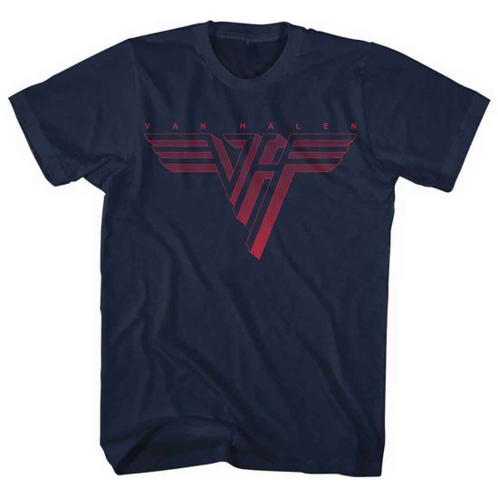 Cover for Van Halen · Van Halen Unisex T-Shirt: Classic Red Logo (Navy Blue) (MERCH) [size L] [Blue - Unisex edition] (2019)