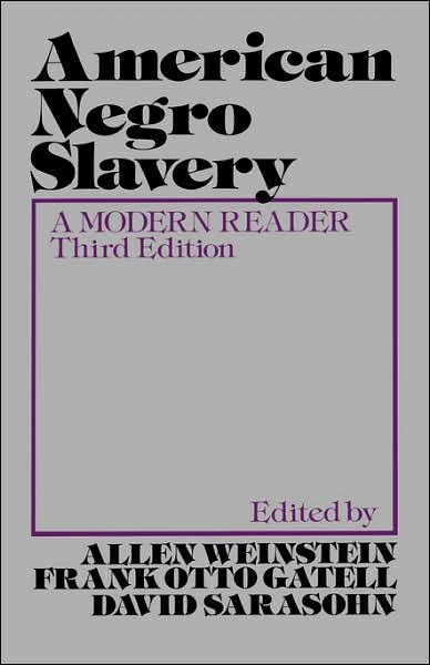 Cover for Allen Weinstein · American Negro Slavery (Paperback Book) (1979)