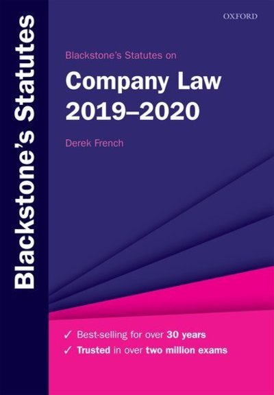 Cover for Derek French · Blackstones Statutes on Compan (Book) [23 Revised edition] (2019)