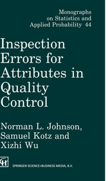 Cover for Johnson, Norman L. (University of North Carolina, Chapel Hill) · Inspection Errors for Attributes in Quality Control - Chapman &amp; Hall / CRC Monographs on Statistics and Applied Probability (Hardcover Book) (1991)