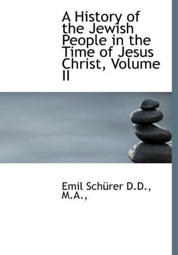 Cover for Emil Schürer · A History of the Jewish People in the Time of Jesus Christ, Volume II (Hardcover Book) (2009)