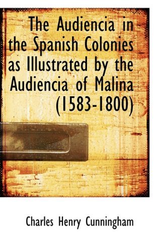 Cover for Charles Henry Cunningham · The Audiencia in the Spanish Colonies As Illustrated by the Audiencia of Malina (1583-1800) (Paperback Book) (2009)