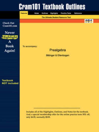 Cover for Cram101 Textbook Reviews · Studyguide for Prealgebra by Ellenbogen, Bittinger &amp;, Isbn 9780321132253 (Paperback Book) (2007)