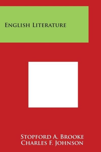 Cover for Stopford a Brooke · English Literature (Paperback Book) (2014)