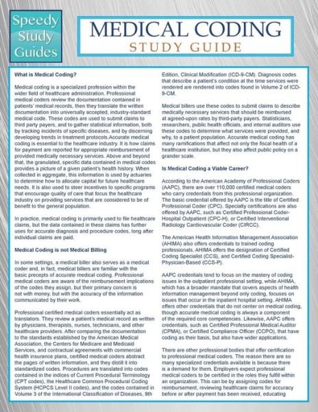Medical Coding (Speedy Study Guide) - Speedy Publishing Llc - 图书 - Speedy Publishing LLC - 9781635011708 - 2014年11月20日