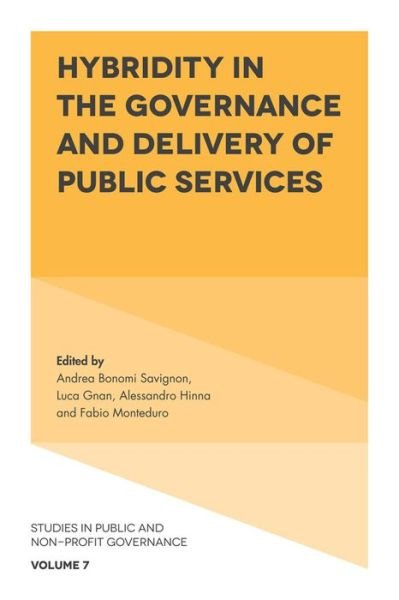 Cover for Hybridity in the Governance and Delivery of Public Services - Studies in Public and Non-Profit Governance (Hardcover Book) (2018)