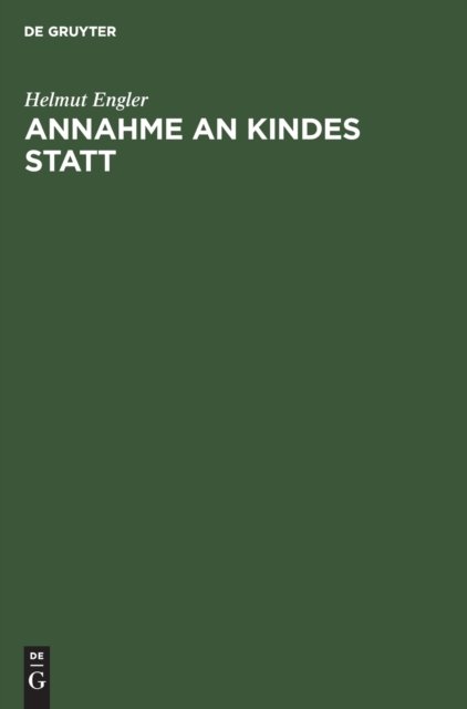 Cover for Helmut Engler · Annahme an Kindes Statt (Hardcover Book) (1967)