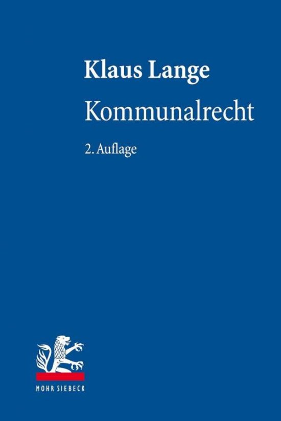 Cover for Klaus Lange · Kommunalrecht (Hardcover Book) [2., überarbeitete Auflage edition] (2019)