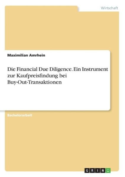 Cover for Amrhein · Die Financial Due Diligence. Ei (Book)