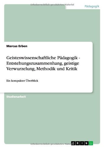 Cover for Erben · Geisteswissenschaftliche Pädagogi (Book) [German edition] (2013)