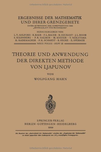 Cover for Wolfgang Hahn · Theorie Und Anwendung Der Direkten Methode Von Ljapunov - Ergebnisse Der Mathematik Und Ihrer Grenzgebiete. 2. Folge (Paperback Book) [1959 edition] (2012)