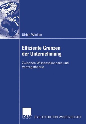 Cover for Ulrich Winkler · Effiziente Grenzen der Unternehmung (Paperback Book) [2004 edition] (2004)
