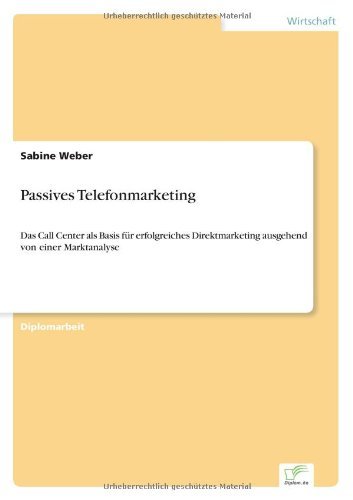 Cover for Sabine Weber · Passives Telefonmarketing (Paperback Book) [German edition] (2001)