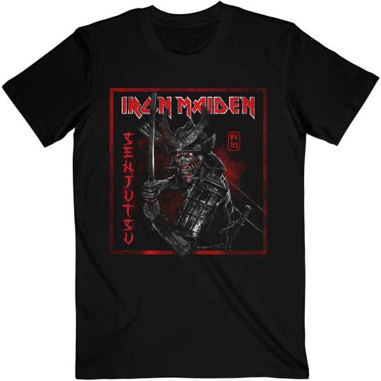 Cover for Iron Maiden · Iron Maiden Unisex T-Shirt: Senjutsu Cover Distressed Red (Black) (T-shirt)