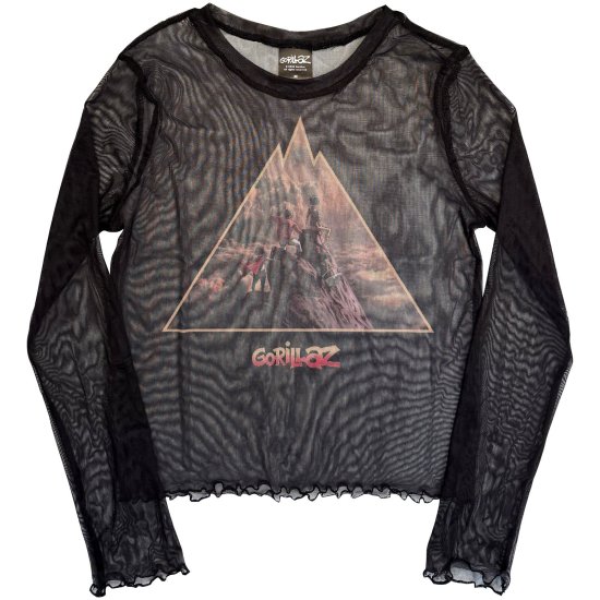 Cover for Gorillaz · Gorillaz Ladies Long Sleeve Mesh Crop Top: The Mountain (Black) (CLOTHES) [size XS]
