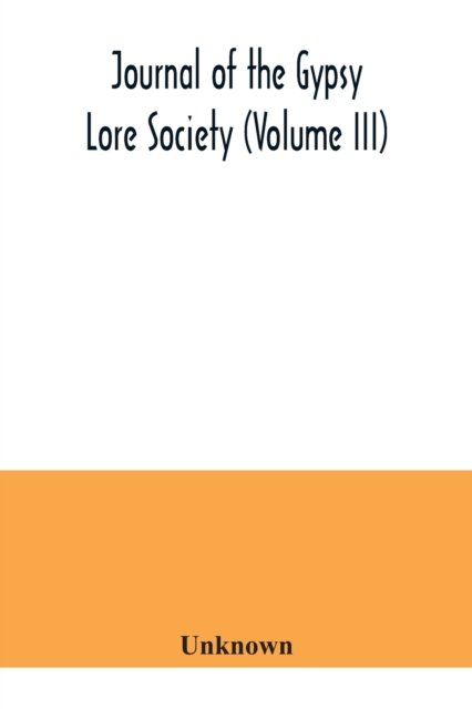 Cover for Journal of the Gypsy Lore Society (Paperback Book) (2020)