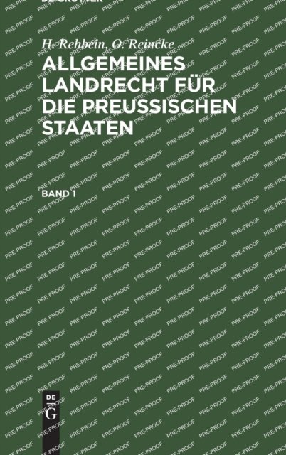 Cover for A. Achilles · Allgemeines Landrecht Fr Die Preuischen Staaten. Band 1 (N/A) (1901)