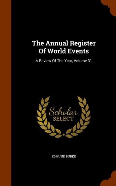 Cover for Edmund Burke · The Annual Register of World Events (Hardcover Book) (2015)