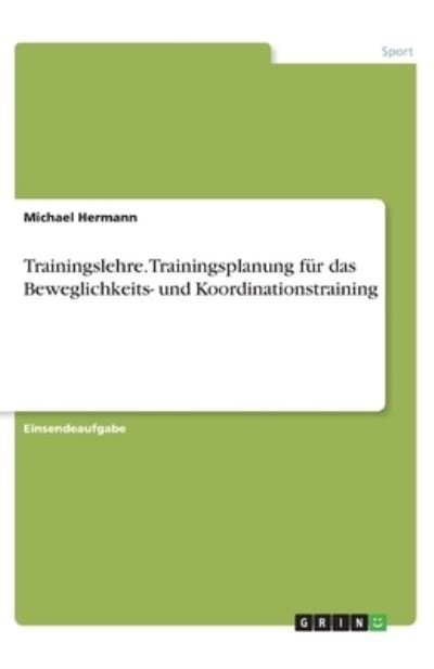 Cover for Hermann · Trainingslehre. Trainingsplanun (N/A)
