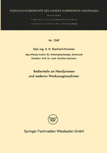 Cover for Henning Wode · Bedienteile an Handpressen Und Anderen Werkzeugmaschinen - Forschungsberichte Des Landes Nordrhein-Westfalen (Paperback Book) [1963 edition] (1963)
