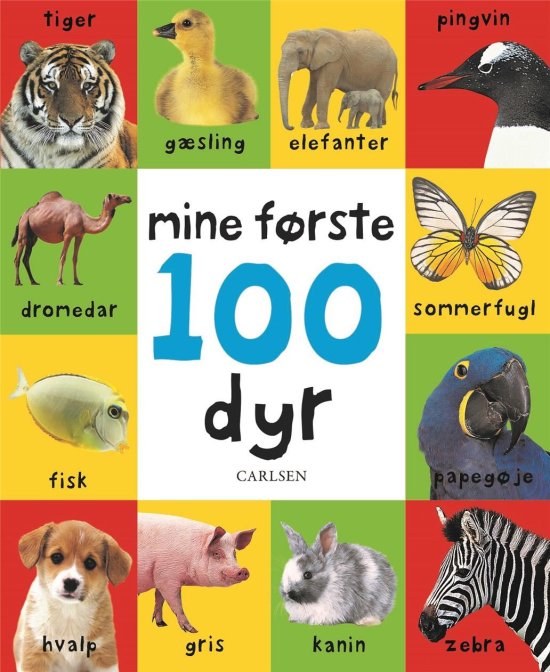 Cover for . · Mine første 100 dyr (Cardboard Book) [第1 版本] (2020)